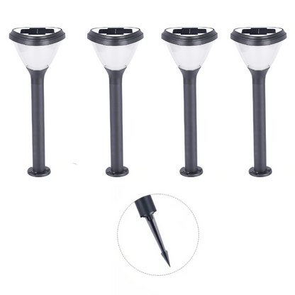 SET di 4 Lampioncini solari da terra: H750mm Ø260mm 15W