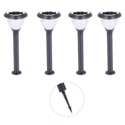 SET di 4 Lampioncini solari da terra: H750mm Ø260mm 15W