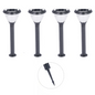 SET di 4 Lampioncini solari da terra: H750mm Ø260mm 15W