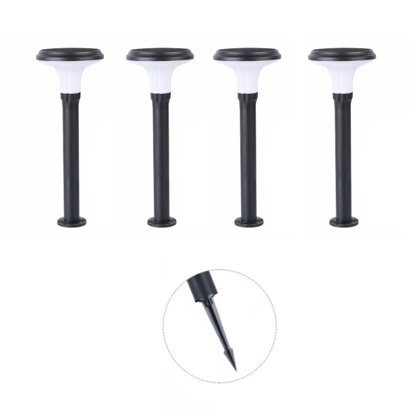 SET di 4 Lampioncini solari da terra: H700mm Ø260mm 15W