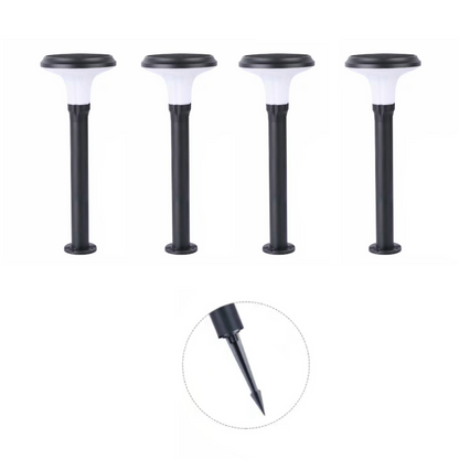 SET di 4 Lampioncini solari da terra: H700mm Ø260mm 15W
